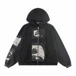 画像2: Second Generation Madonna Illustration Patchwork Distressed Zip-Up Washed Loose Hoodie jacket Sweat ユニセックス男女兼用セカンドジェネレーション マドンナ イラスト パッチワーク ダメージジップアップ ウォッシュ ルーズフーディスウェット (2)