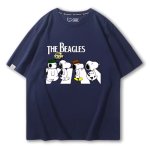 画像3: Unisex Snoopy & Puppy Abbey Road Print Short Sleeve T-Shirt 　 スヌーピー＆パピー アビーロードプリント半袖ラウンドネックTシャツ ユニセックス 男女兼用  (3)