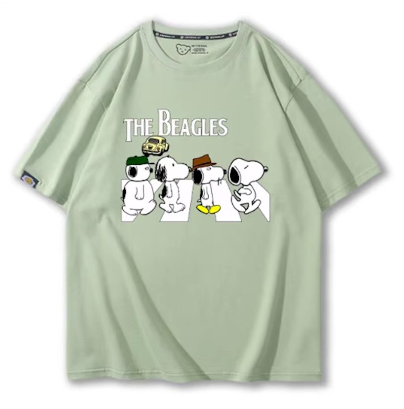 画像12: Unisex Snoopy & Puppy Abbey Road Print Short Sleeve T-Shirt 　 スヌーピー＆パピー アビーロードプリント半袖ラウンドネックTシャツ ユニセックス 男女兼用  (12)
