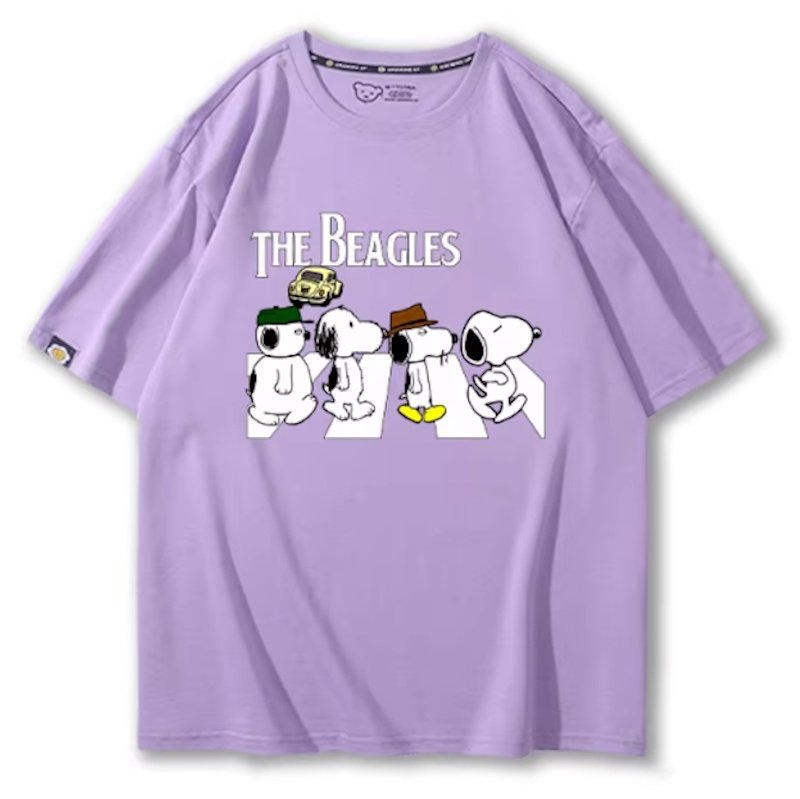 画像10: Unisex Snoopy & Puppy Abbey Road Print Short Sleeve T-Shirt 　 スヌーピー＆パピー アビーロードプリント半袖ラウンドネックTシャツ ユニセックス 男女兼用  (10)