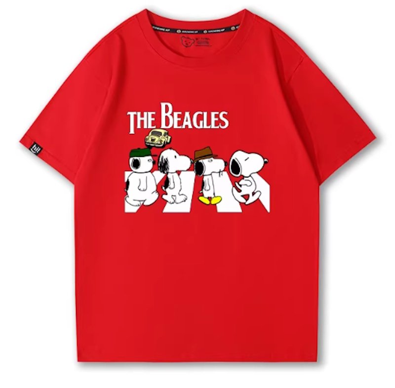 画像7: Unisex Snoopy & Puppy Abbey Road Print Short Sleeve T-Shirt 　 スヌーピー＆パピー アビーロードプリント半袖ラウンドネックTシャツ ユニセックス 男女兼用  (7)