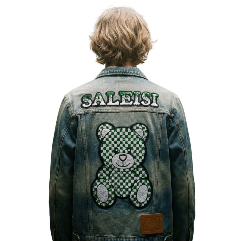 画像1: Bear Denim Jeans Jacket ユニセックス 男女兼用 ベア デニム Gジャン ジャケット (1)