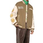 画像2: Garfield & Smile Stadium Jacket jacket men and women メンズ ユニセックス 男女兼用ガーフィールド＆スマイルスタジャンエンブレム 刺繍 ブルゾン ジャケット (2)