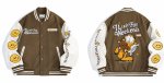 画像1: Garfield & Smile Stadium Jacket jacket men and women メンズ ユニセックス 男女兼用ガーフィールド＆スマイルスタジャンエンブレム 刺繍 ブルゾン ジャケット (1)