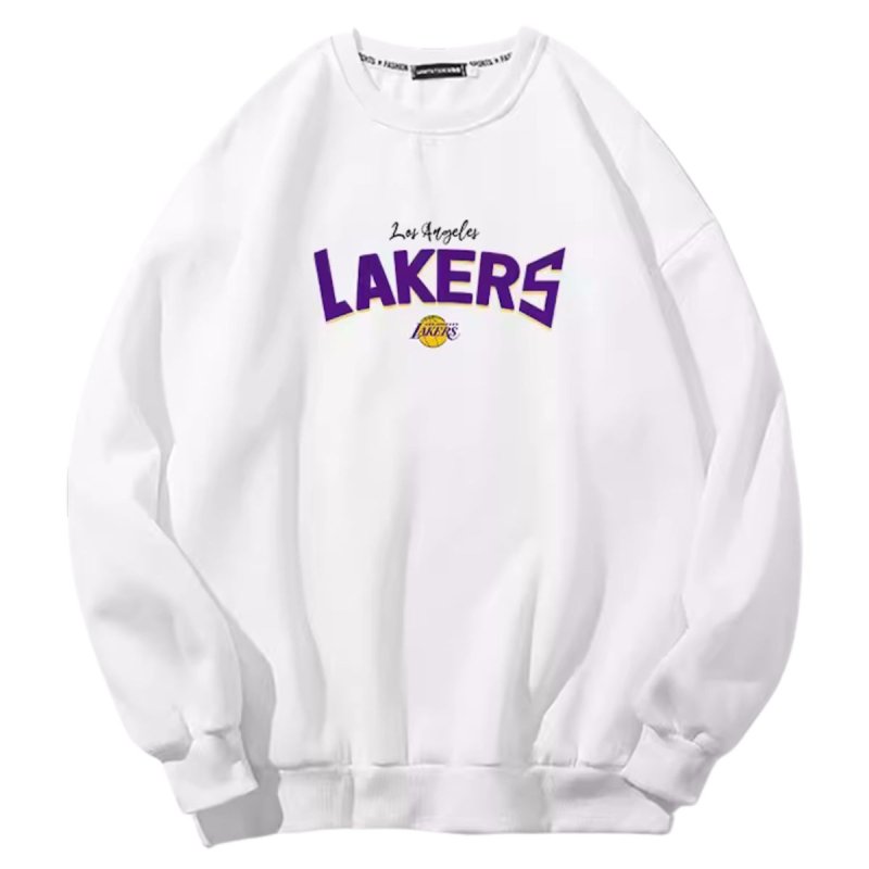画像1: Lakers print  Round Neck Sweatshirt　ユニセックス男女兼用レーカーズプリント スウェットシャツ トレーナー (1)