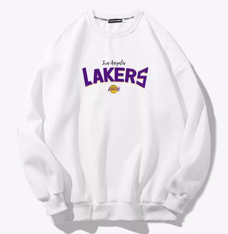 画像6: Lakers print  Round Neck Sweatshirt　ユニセックス男女兼用レーカーズプリント スウェットシャツ トレーナー (6)