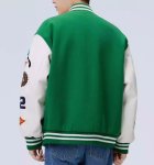 画像4:  men and women Goofy & Alphabet Embroidered Stadium Jacket　メンズ ユニセックス 男女兼用グーフィー＆アルファベット刺繍スタジャン ブルゾン ジャケット (4)