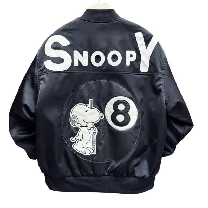 画像5: 26SS Snoopy Billiards Ball 8 MA-1 zip jacket blouson baseball uniform jacket ユニセックス 男女兼用 スヌーピー ビリヤード ボール 8 MA-1 ボンバー ジップジャケット ブルゾン (5)
