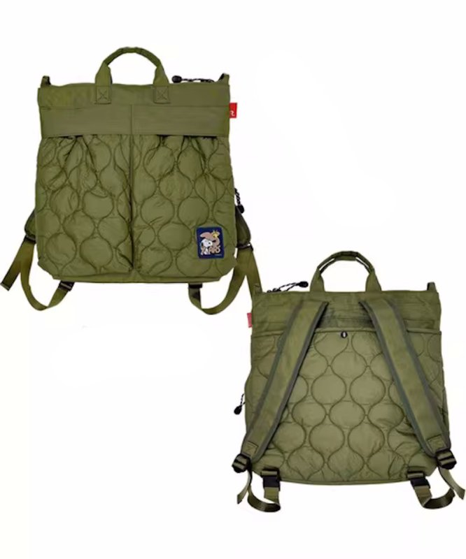画像4: Snoopy quilted backpack tote shoulder bag  　スヌーピーキルティングバックパックトートショルダーバッグ (4)