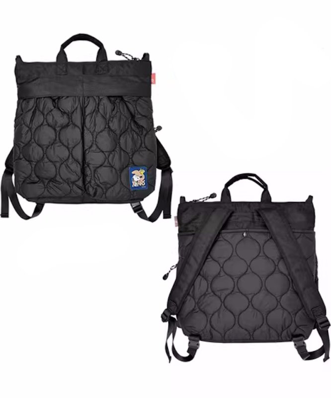 画像3: Snoopy quilted backpack tote shoulder bag  　スヌーピーキルティングバックパックトートショルダーバッグ (3)