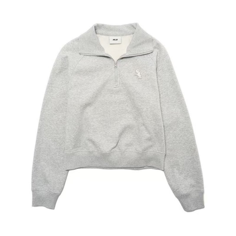画像3: MLB Korea W's Basic Small Logo Crop Half ZipUp Sweatshirt 男女兼用 エムエルビー コリア 海外限定 ベーシック スモールロゴ クロップ ハーフジップアップ NY y2k ニューヨークヤンキース   (3)