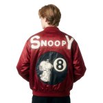 画像1: 26SS Snoopy Billiards Ball 8 MA-1 zip jacket blouson baseball uniform jacket ユニセックス 男女兼用 スヌーピー ビリヤード ボール 8 MA-1 ボンバー ジップジャケット ブルゾン (1)