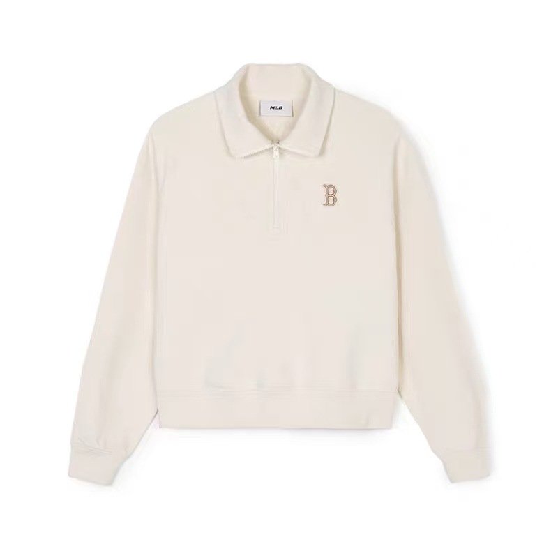 画像2: MLB Korea W's Basic Small Logo Crop Half ZipUp Sweatshirt 男女兼用 エムエルビー コリア 海外限定 ベーシック スモールロゴ クロップ ハーフジップアップ NY y2k ニューヨークヤンキース   (2)