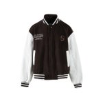 画像4:  men and women American retro letter embroidery patchwork design stadium jacket  　メンズ ユニセックス 男女兼用アメリカンレトロレター刺繍スタジャン ブルゾン ジャケット (4)