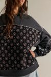 画像10: Women's Flower quilted patchwork hoodie フラワーキルティングパッチワーク フーディパーカースウェット (10)