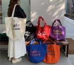 画像4: HELLO logo canvas large capacity tote shoulder bag　HELLOロゴラージキャパシティーキャンバストートショルダーバッグ (4)