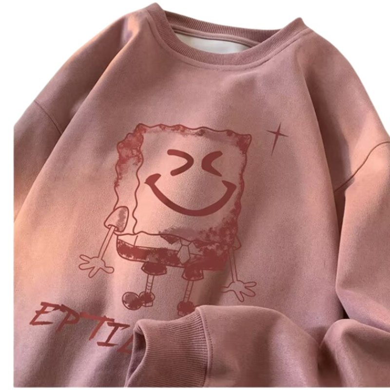 画像8: Spongebob Print Round Neck Sweatshir ユニセックス男女兼用 スポンジボブプリント 長袖スウェットトレーナー (8)