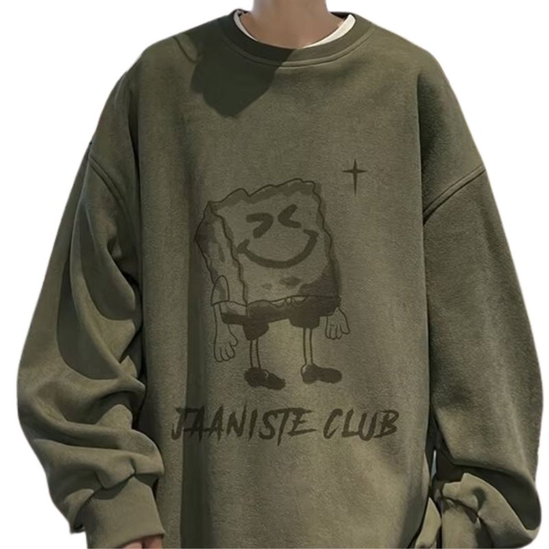 画像2: Spongebob Print Round Neck Sweatshir ユニセックス男女兼用 スポンジボブプリント 長袖スウェットトレーナー (2)