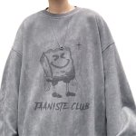 画像5: Spongebob Print Round Neck Sweatshir ユニセックス男女兼用 スポンジボブプリント 長袖スウェットトレーナー (5)
