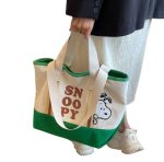 画像3: Snoopy print canvas large capacity tote shoulder bag　ひょっこりスヌーピープリントラージキャパシティーキャンバストートショルダーバッグ (3)