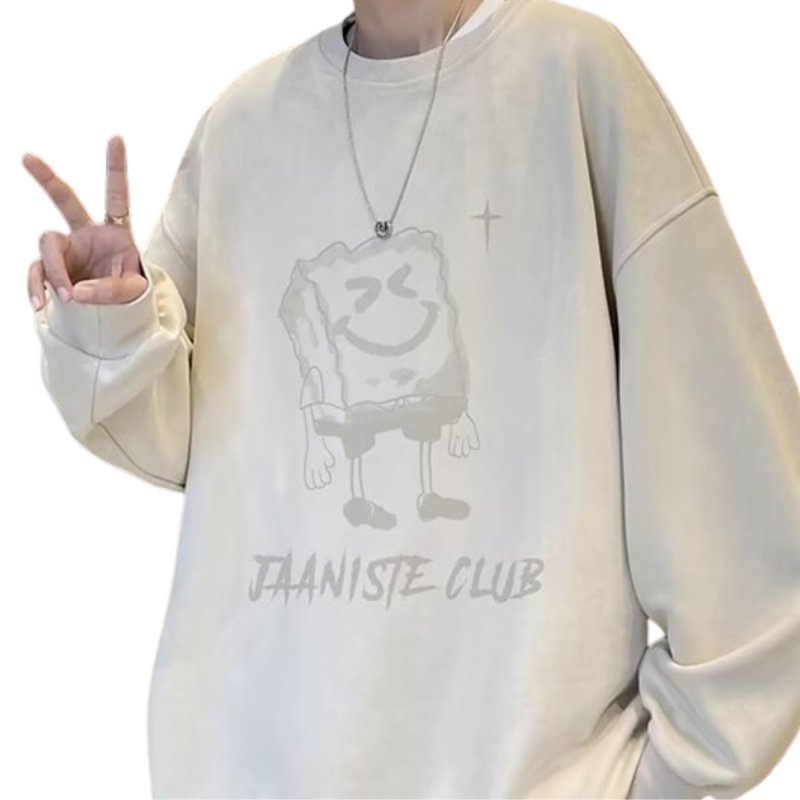 画像3: Spongebob Print Round Neck Sweatshir ユニセックス男女兼用 スポンジボブプリント 長袖スウェットトレーナー (3)