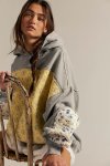 画像3: Women's Flower quilted patchwork hoodie フラワーキルティングパッチワーク フーディパーカースウェット (3)