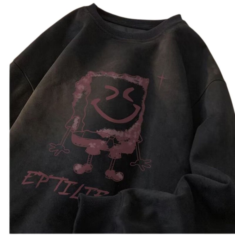 画像7: Spongebob Print Round Neck Sweatshir ユニセックス男女兼用 スポンジボブプリント 長袖スウェットトレーナー (7)