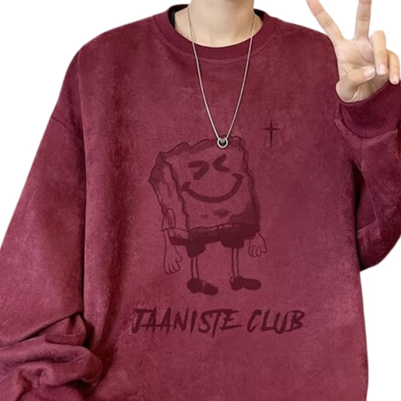 画像6: Spongebob Print Round Neck Sweatshir ユニセックス男女兼用 スポンジボブプリント 長袖スウェットトレーナー (6)