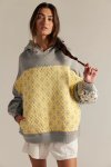 画像6: Women's Flower quilted patchwork hoodie フラワーキルティングパッチワーク フーディパーカースウェット (6)