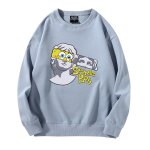 画像12: SpongeBob＆ plaster co-branded round neck sweat shirts pullover   ユニセックス 男女兼用 スポンジボブ & レプリカ スウェット トレーナー (12)