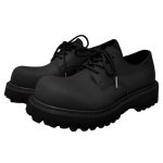 画像2: Quad Platform 3 Hole Shoes ユニセックス 男女兼用 マットブラック クアッド プラットフォーム シューズ 厚底 (2)