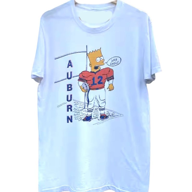 画像3: American Football Bird Simpson Print Round Neck Short Sleeve T-Shirt ユニセックス 男女兼用アメフトバードシンプソンプリントラウンドネック Tシャツ (3)
