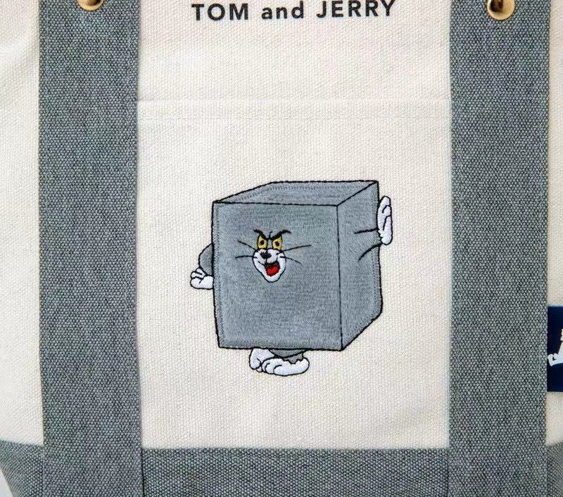 画像6: Tom and Jerry Embroidered Canvas Tote Shoulder Bag　トムとジェリー刺繍キャンバストートショルダーバッグ (6)