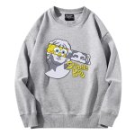 画像11: SpongeBob＆ plaster co-branded round neck sweat shirts pullover   ユニセックス 男女兼用 スポンジボブ & レプリカ スウェット トレーナー (11)