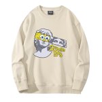 画像9: SpongeBob＆ plaster co-branded round neck sweat shirts pullover   ユニセックス 男女兼用 スポンジボブ & レプリカ スウェット トレーナー (9)