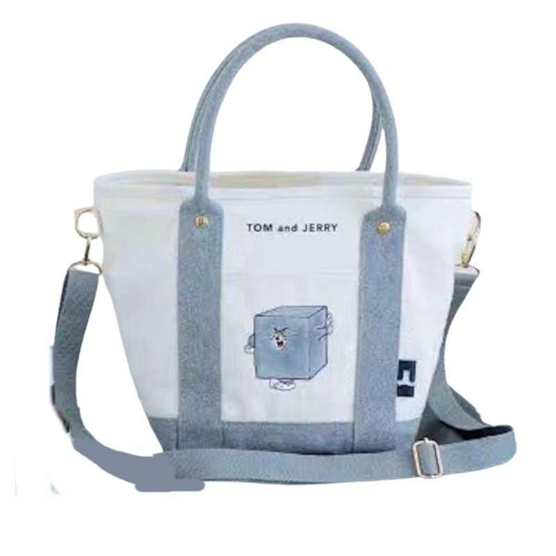 画像2: Tom and Jerry Embroidered Canvas Tote Shoulder Bag　トムとジェリー刺繍キャンバストートショルダーバッグ (2)