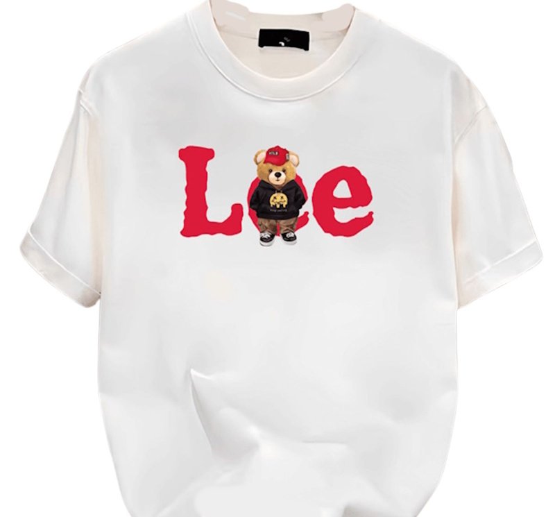 画像2: Smile Bear  Print Round Neck Short Sleeve T-Shirt ユニセックス 男女兼用スマイルベア熊テディーベアプリントラウンドネック Tシャツ (2)
