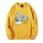 画像7: SpongeBob＆ plaster co-branded round neck sweat shirts pullover   ユニセックス 男女兼用 スポンジボブ & レプリカ スウェット トレーナー (7)