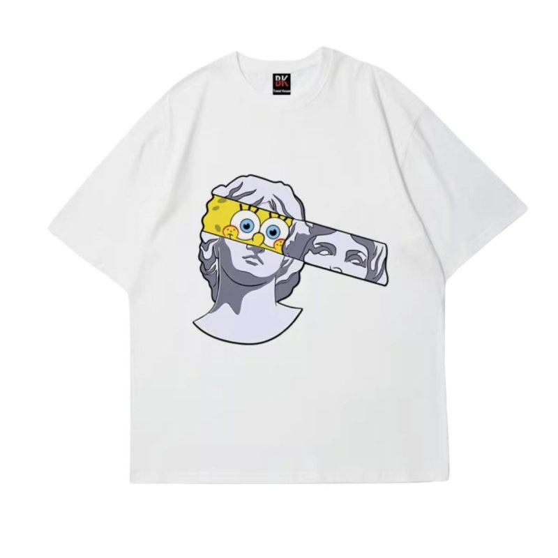 画像2: 26SS SpongeBob＆ plaster co-branded round neck Tshirts ユニセックス 男女兼用 スポンジボブ &レプリカ Tシャツ (2)
