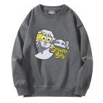 画像6: SpongeBob＆ plaster co-branded round neck sweat shirts pullover   ユニセックス 男女兼用 スポンジボブ & レプリカ スウェット トレーナー (6)