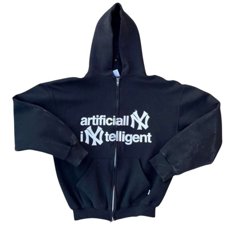 画像9: NY Noodle letter printed Graffiti Print Hoodie ユニセックス 男女兼用 NY Noodle 落書き風 ロゴ スウェットパーカー (9)