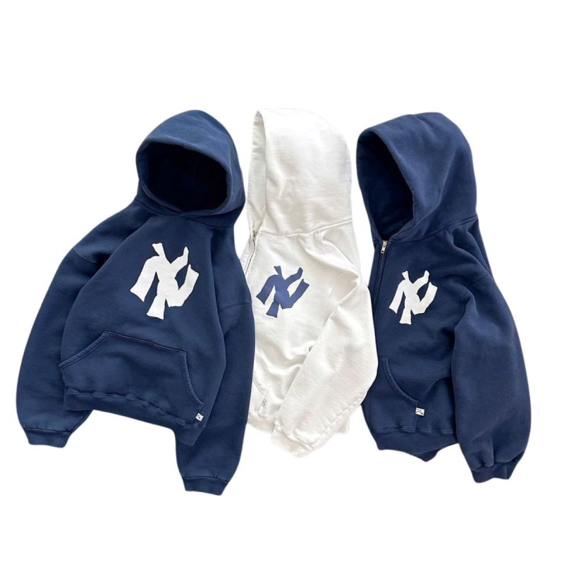 画像4: NY Noodle letter printed Graffiti Print Hoodie ユニセックス 男女兼用 NY Noodle 落書き風 ロゴ スウェットパーカー (4)