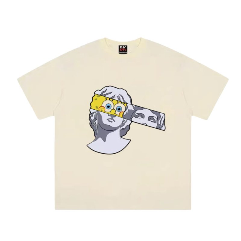 画像1: 26SS SpongeBob＆ plaster co-branded round neck Tshirts ユニセックス 男女兼用 スポンジボブ &レプリカ Tシャツ (1)