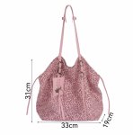 画像6: Pink Leopard Large Capacity Tote Shoulder Underarm Bag　ピンクレオパードヒョウ柄ラージキャパシティートートショルダーバッグ (6)