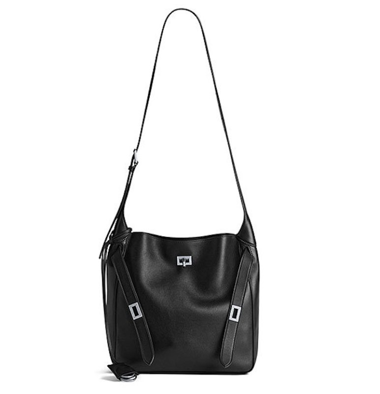 画像2: One-shoulder stylish leather tote with metal hardware, shoulder strap under arm　 ワンショルダースタイリッシュ金具付きレザートートショルダーアンダーアームバッグ (2)