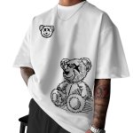 画像4: kaws Teddy Bear Print Round Neck Short Sleeve T-Shirt ユニセックス 男女兼用カウズベア熊テディーベアプリントラウンドネック Tシャツ (4)