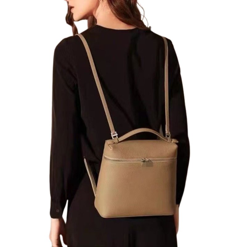 画像4: Lunchbox-shaped leather tote shoulder backpack　 ランチボックス型スクエアレザーバックパックトートショルダーバッグ (4)