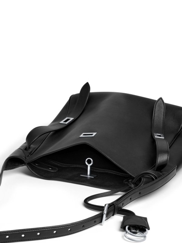 画像3: One-shoulder stylish leather tote with metal hardware, shoulder strap under arm　 ワンショルダースタイリッシュ金具付きレザートートショルダーアンダーアームバッグ (3)