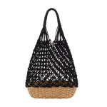 画像1: Rope woven basket tote bag 　ロープ編み籠かごトートバッグ (1)