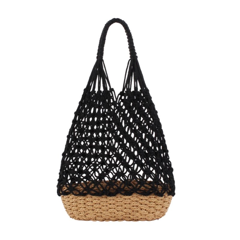 画像1: Rope woven basket tote bag 　ロープ編み籠かごトートバッグ (1)